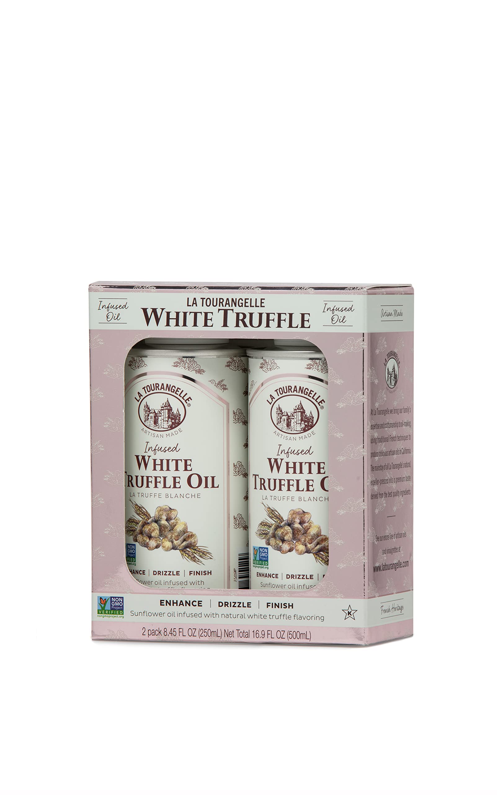 La Tourangelle White Truffle Oil, Complex Gourmet Earthy Flavor For Drizzling Over Pasta, Popcorn, Vegetables, Potatoes, Soup And More, Gift Set, 8.45 Fl Oz (Set Of 2)