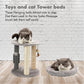 Mecool 4In1 Small Cat Tree,Scratching Post With Tower Soft Cat Bed, Sisal Carpet Jute Posts With Three Hanging Ball Toys And Mas