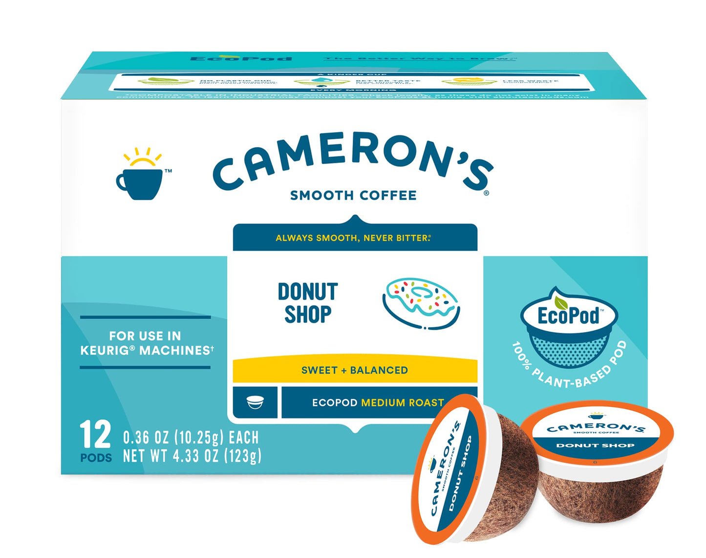 Cameron'S Coffee Single Serve Pods, Donut Shop, 12 Count (Pack Of 1)