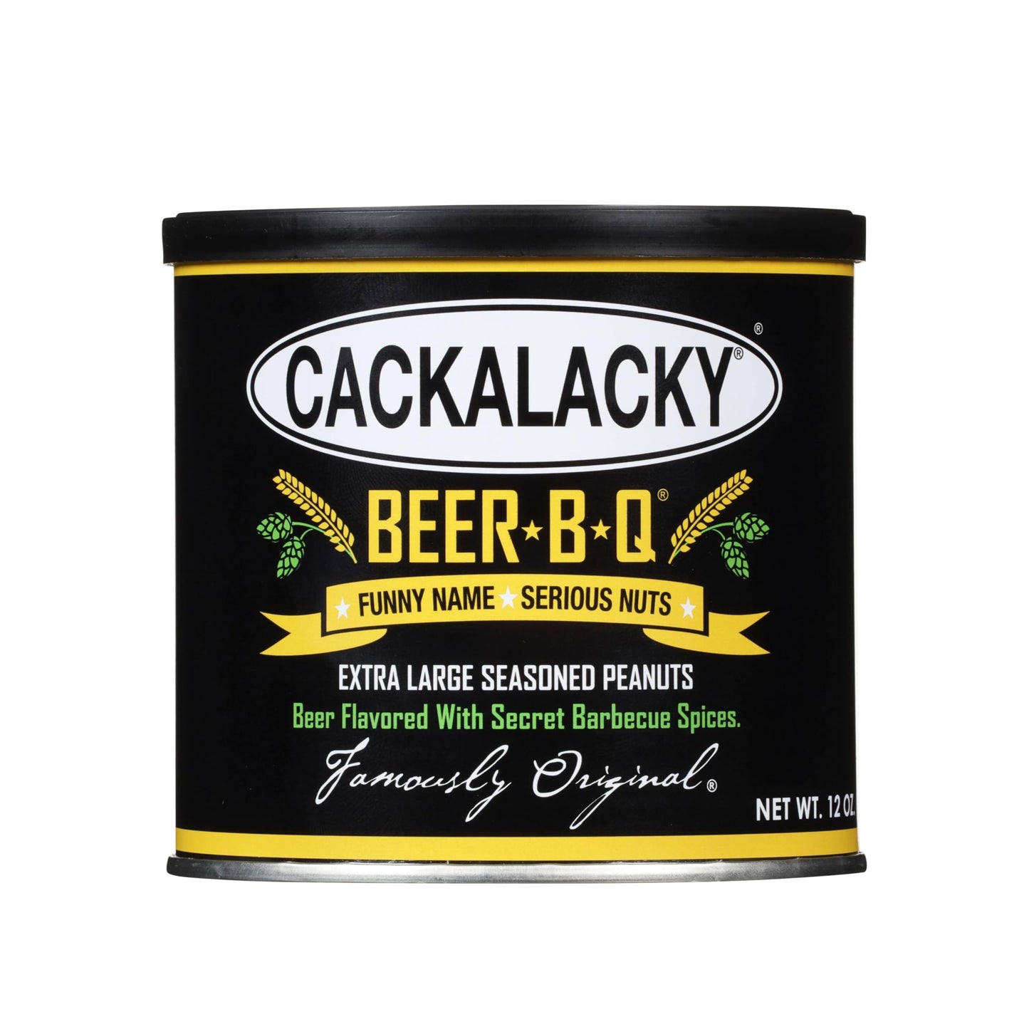 Cackalacky Beer-B-Q Seasoned Peanuts - 12 oz - Roasted, Extra-Large, Vegetarian Snack