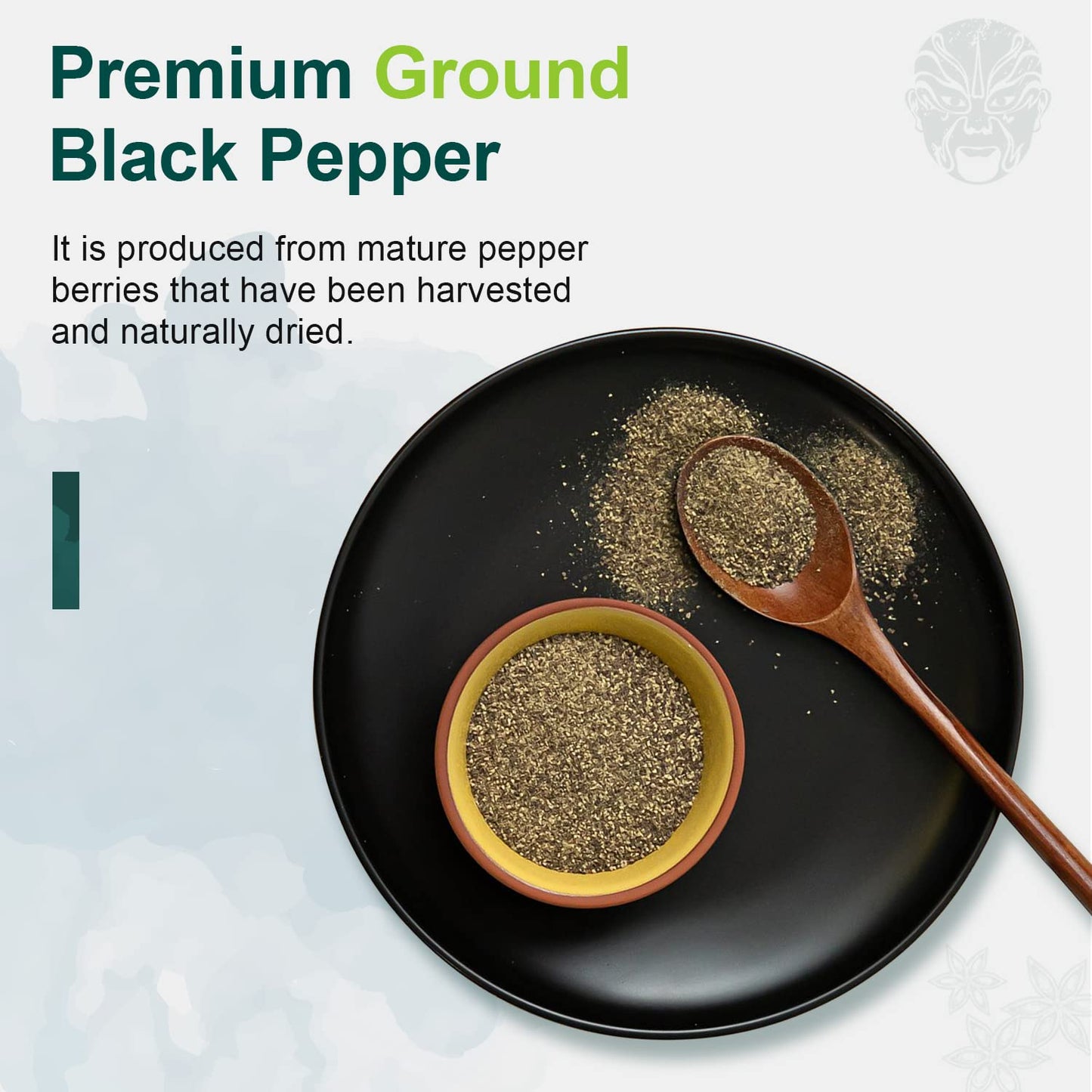 Soeos Table Ground Black Pepper, 18 oz (510g) Non-GMO, Freshly Peppercorn Powder Bulk, Packed to Keep Peppers Fresh, Ready to Us