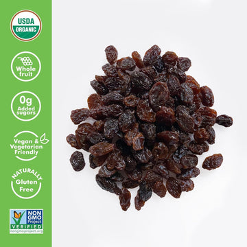 Sun-Maid Organic California Sun-Dried Raisins - 32 oz Resealable Bag - Organic Dried Fruit Snack for Lunches, Snacks, and Natura