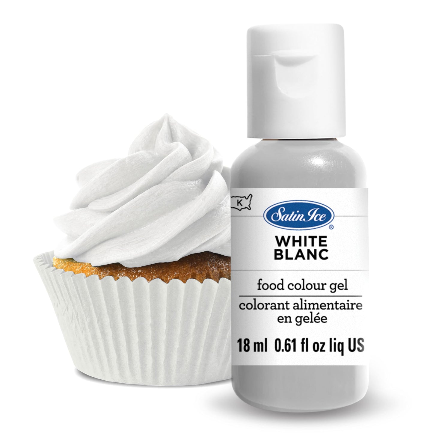 Satin Ice Food Color Liquid Gel, 0.61 fl oz, White