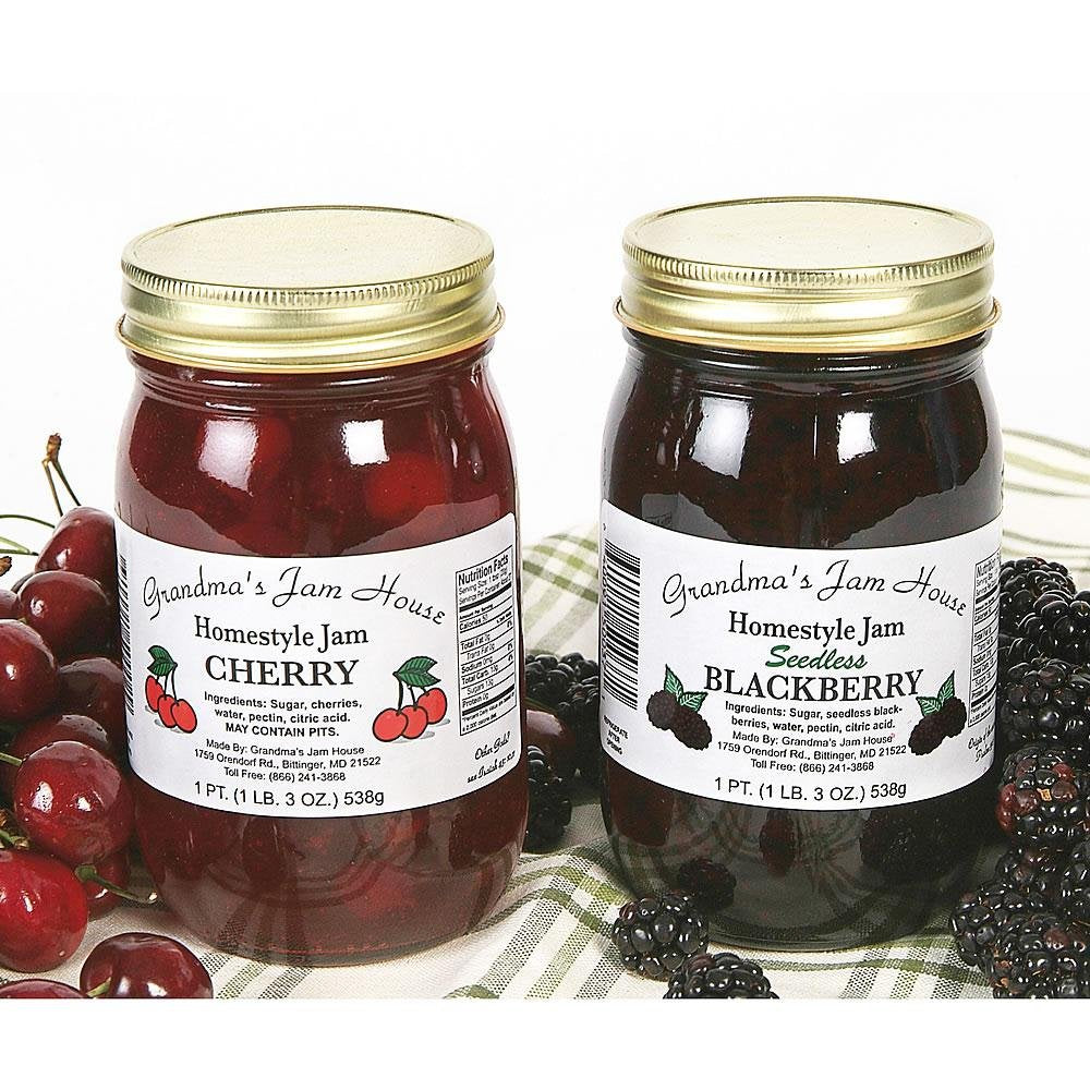 Grandma'S Jam House All Natural Usa Made Homestyle Double Berry Jam, 19 Oz