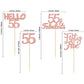 Gyufise 24Pcs Rose Gold Glitter 55Th Birthday Cupcake Toppers 55 Fabulous Cupcake Picks Hello 55 Fifty Five Cupcake Picks For 55
