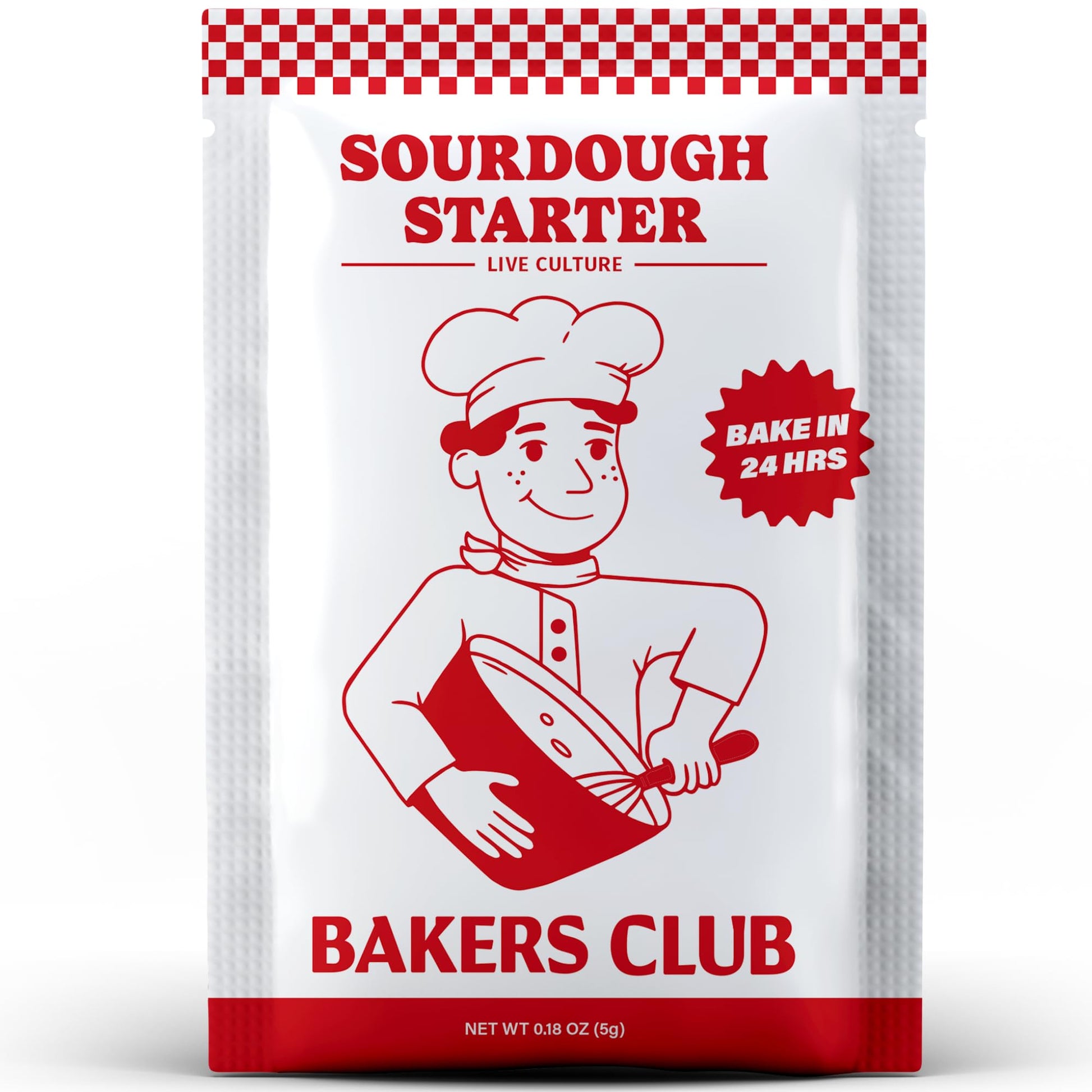 BAKERS CLUB Sourdough Starter Culture - Makes 5 Batches - 0.18oz - Dehydrated for Quick Fermentation