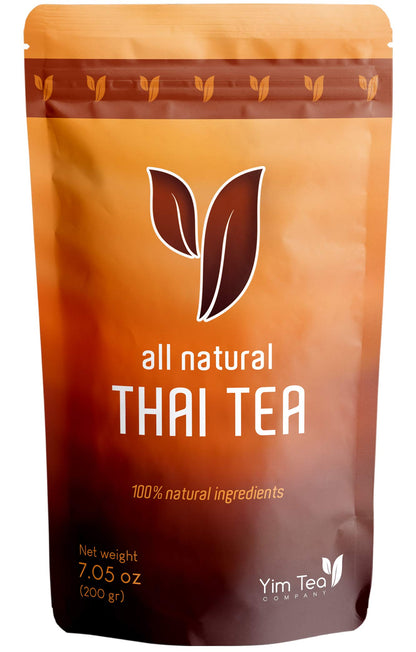 Yim Tea Co. - Thai Tea Mix - 100% Natural Loose Leaf - Made With Assam Black - for Iced and Boba Tea (200g)