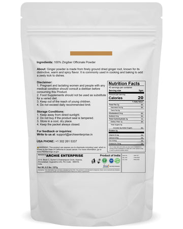 Mganna 100% Natural Ginger Powder As A Spice In Food Recepies, Salads And Skin Care 227 Gms / 0.5 Lbs
