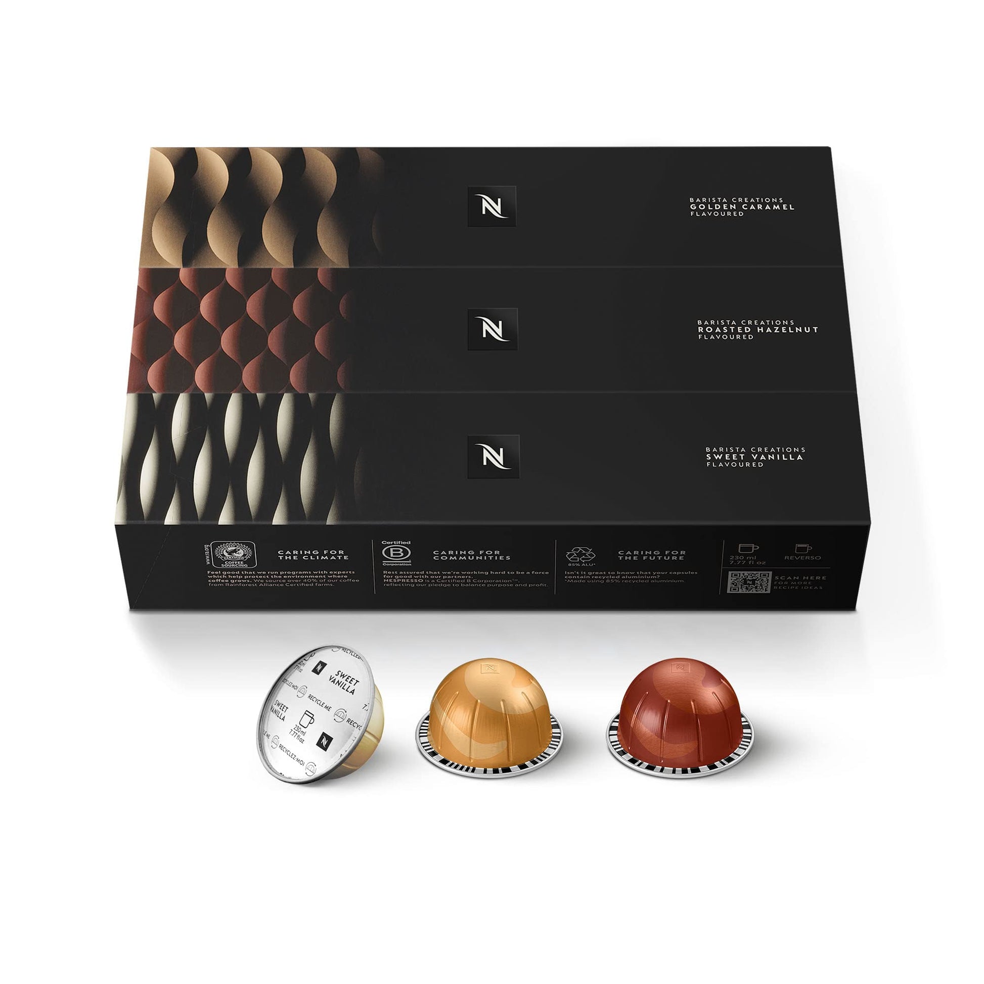 Nespresso Vertuo Barista Flavored Coffee Capsules, Medium Roast, 30 Count Pods, Model wx-uj-14776