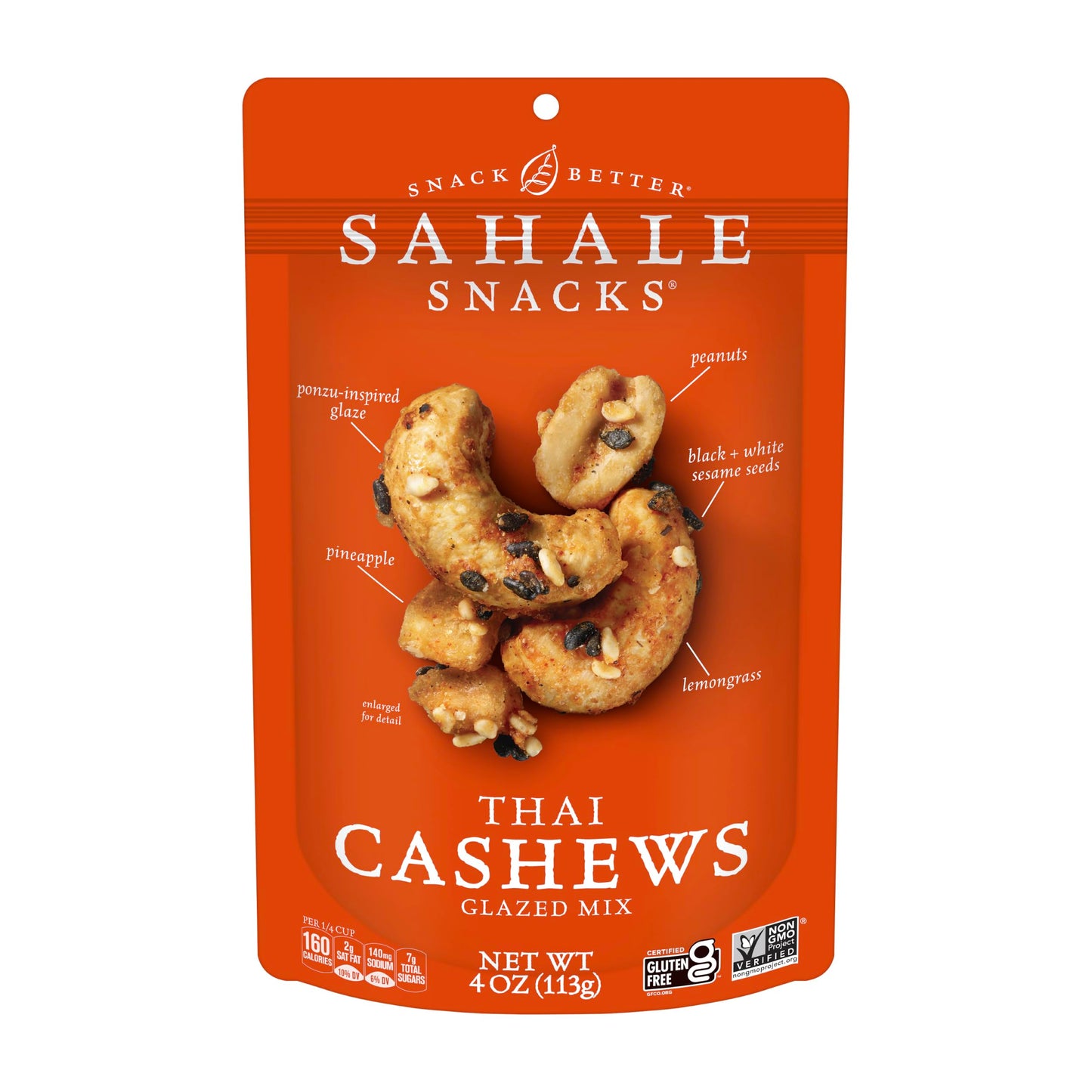 Sahale Snacks Thai Cashews Glazed Mix, 4 Ounce Pack of 6, Model 00270692