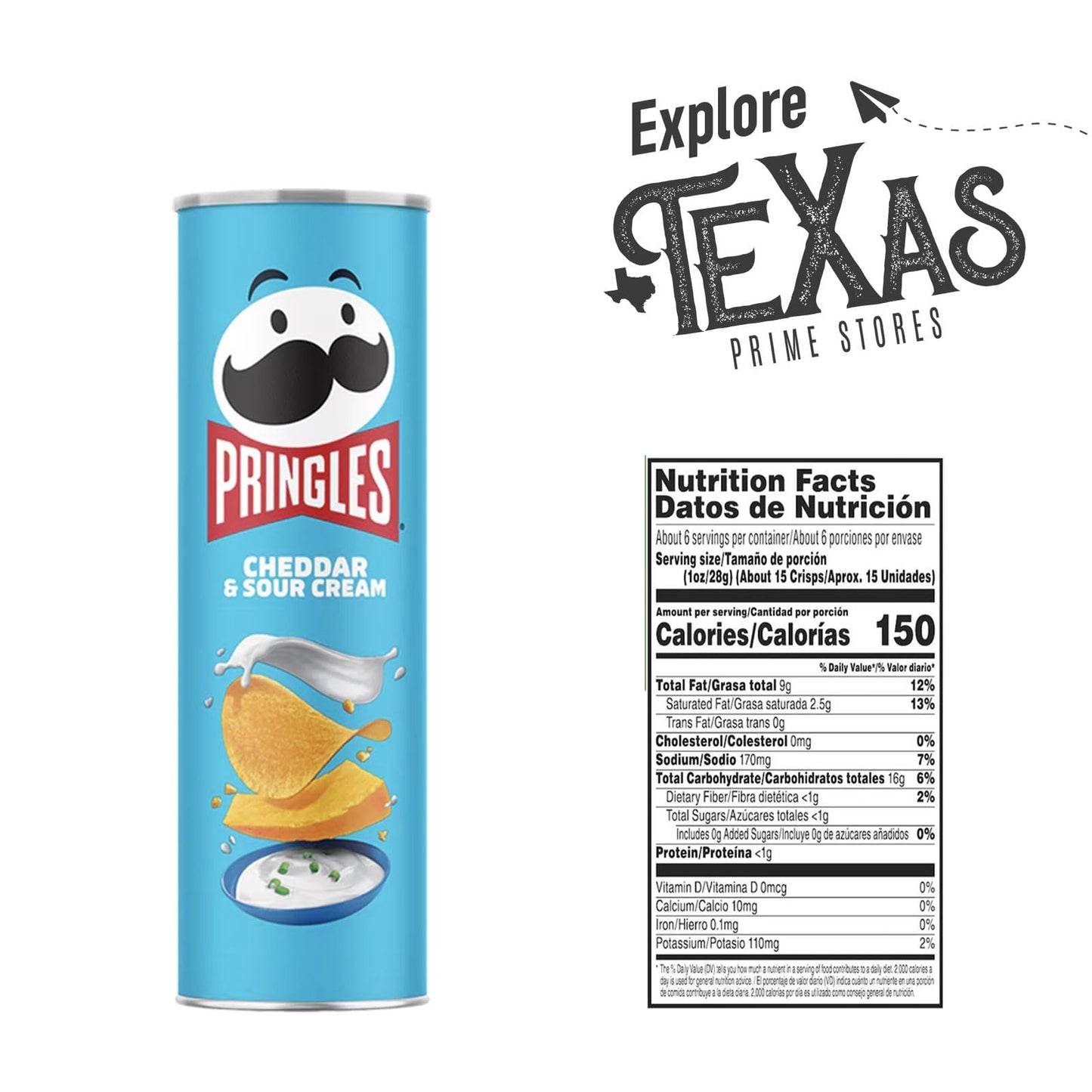 Pringles 12- Count Of Cheddar Sour Cream Potato Crisps Chips, On-The-Go Lunch Snack 5.5 Oz Can + 1 Freebie By Unique Outlet