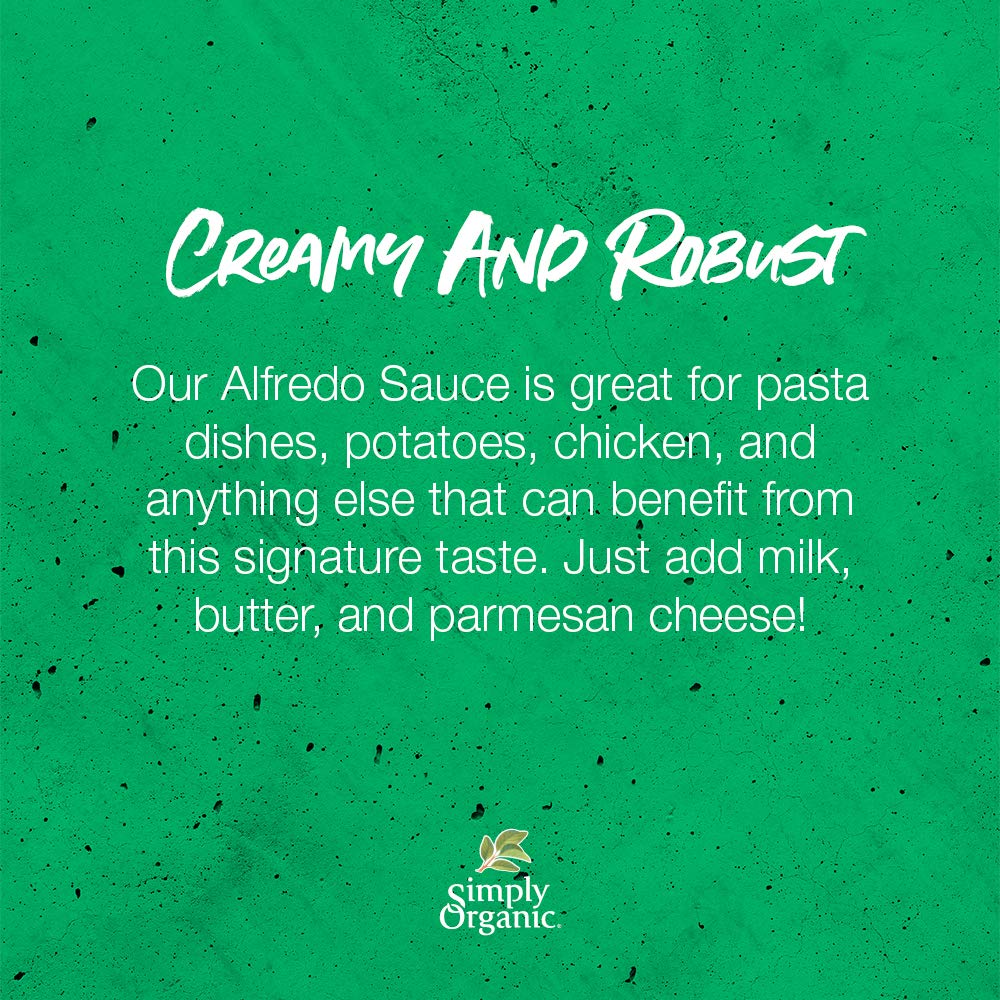 Simply Organic Alfredo Sauce Mix, Certified Organic, Gluten-Free | 1.48 oz | Pack of 4