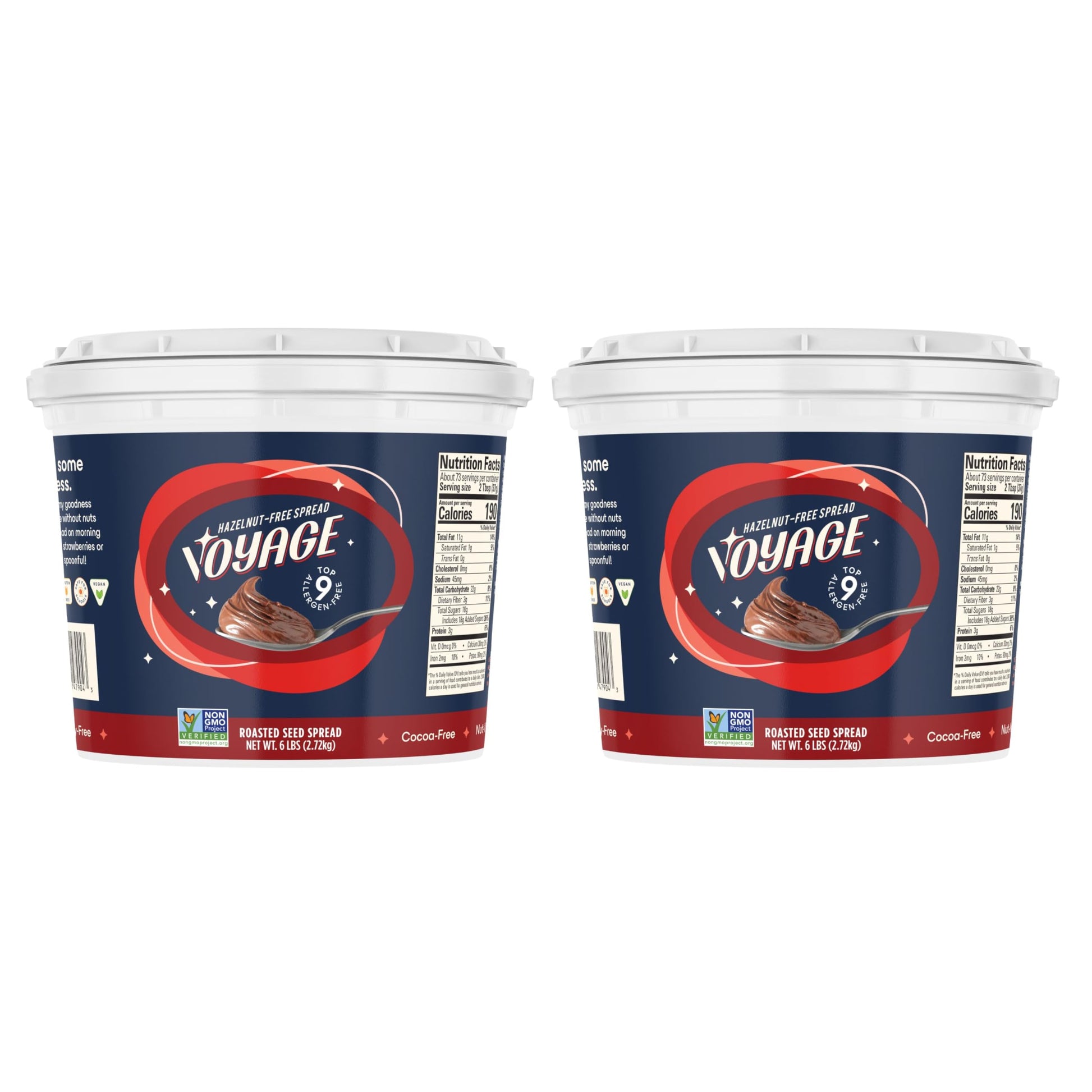 Voyage Foods Hazelnut Free Spread, 6 Lb Foodservice Size | Safe For Schools & Camps | Vegan/Dairy-Free, Non-Gmo, Nut-Free | Pack