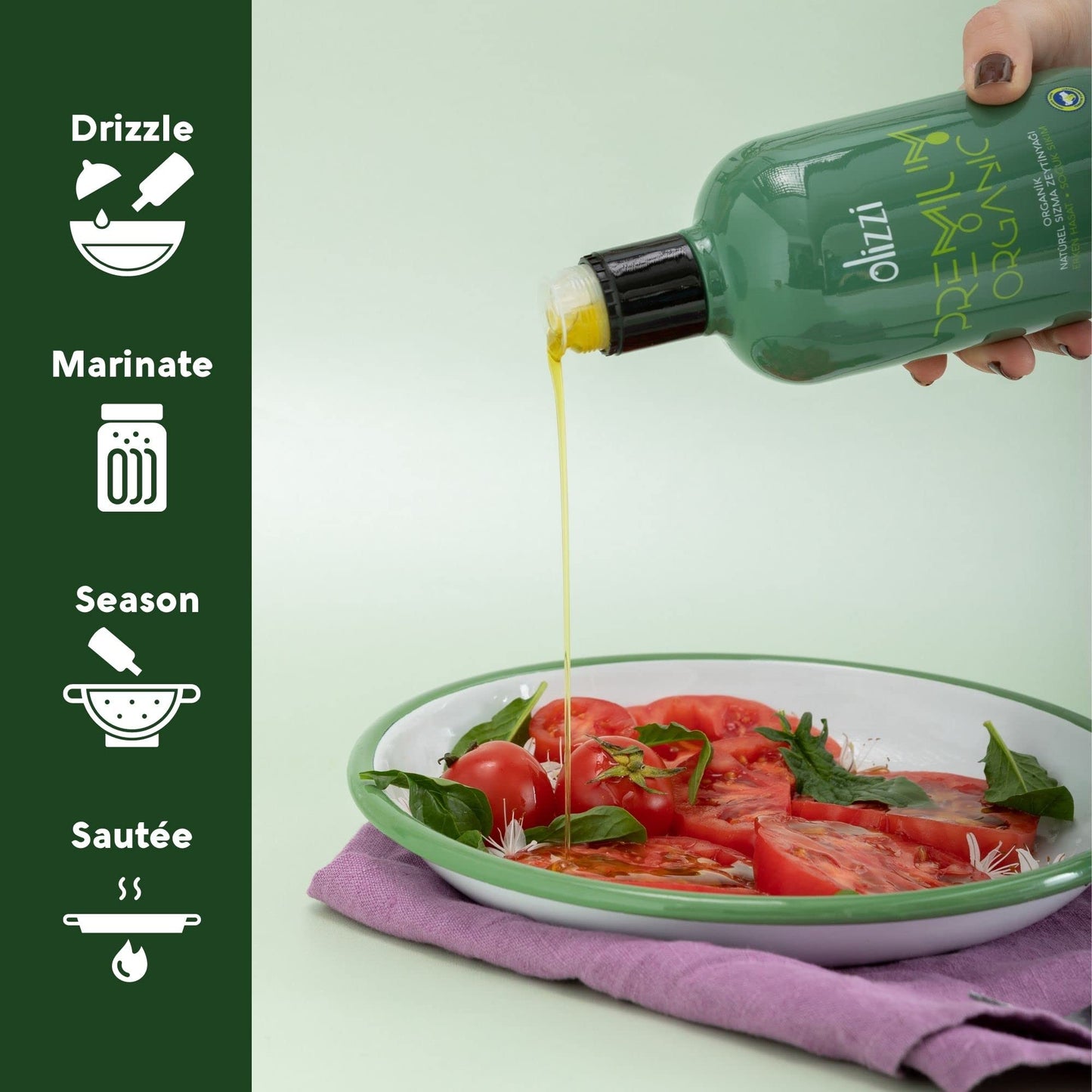 Olizzi Premium Organic Olive Oil Extra Virgin - Award Winner - Early Harvest First Cold Pressed - Usda Organic Certified - Great
