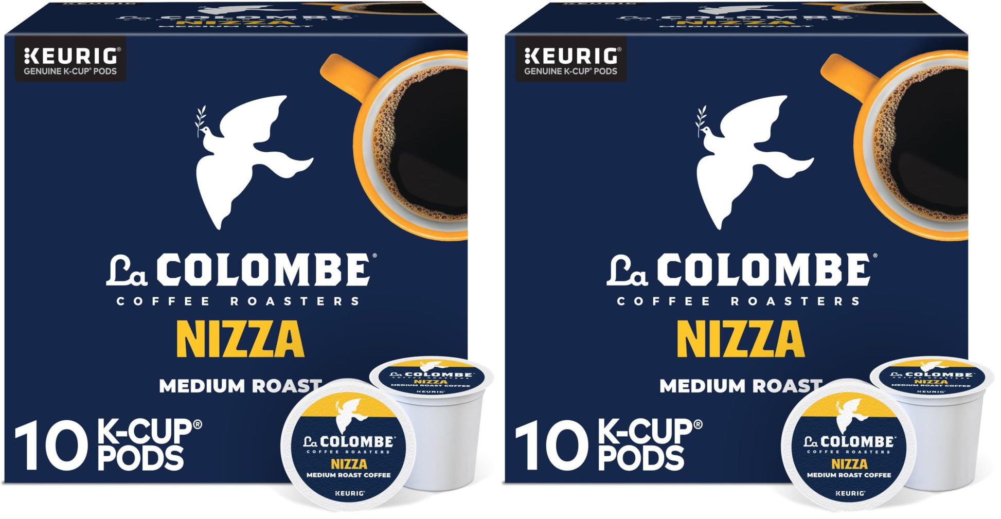 La Colombe Coffee Roasters Nizza Medium Roast Coffee, Single Serve Keurig K-Cup Pods, 10-Count Box (Pack of 2)