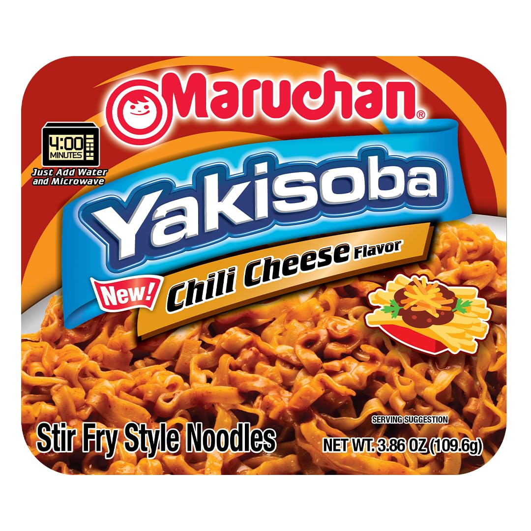 Maruchan Yakisoba Chili Cheese, Japanese Instant Ramen Noodles, 3.86 Oz, 8 Count
