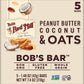 Bobs Red Mill Peanut Butter Coconut & Oats Bar, 5 Count, Non-GMO, Gluten Free, Kosher, Model P110879