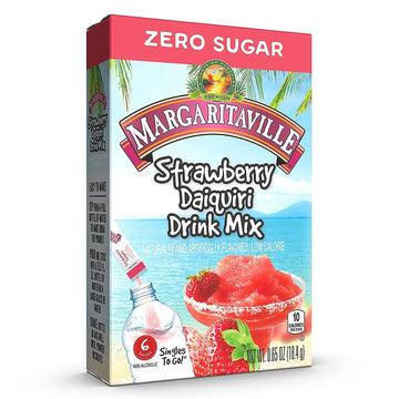 Margaritaville Singles To Go Strawberry Daiquiri Water Drink Mix - Non-  ic Powder Sticks, 36 Servings, 3.9 Ounce (Pack of 6)