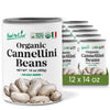 Food to Live Organic Italian Canned Cannellini Beans, 14 oz (Pack of 12) - Unsalted Non-GMO White Kidney Beans. Good Source of F