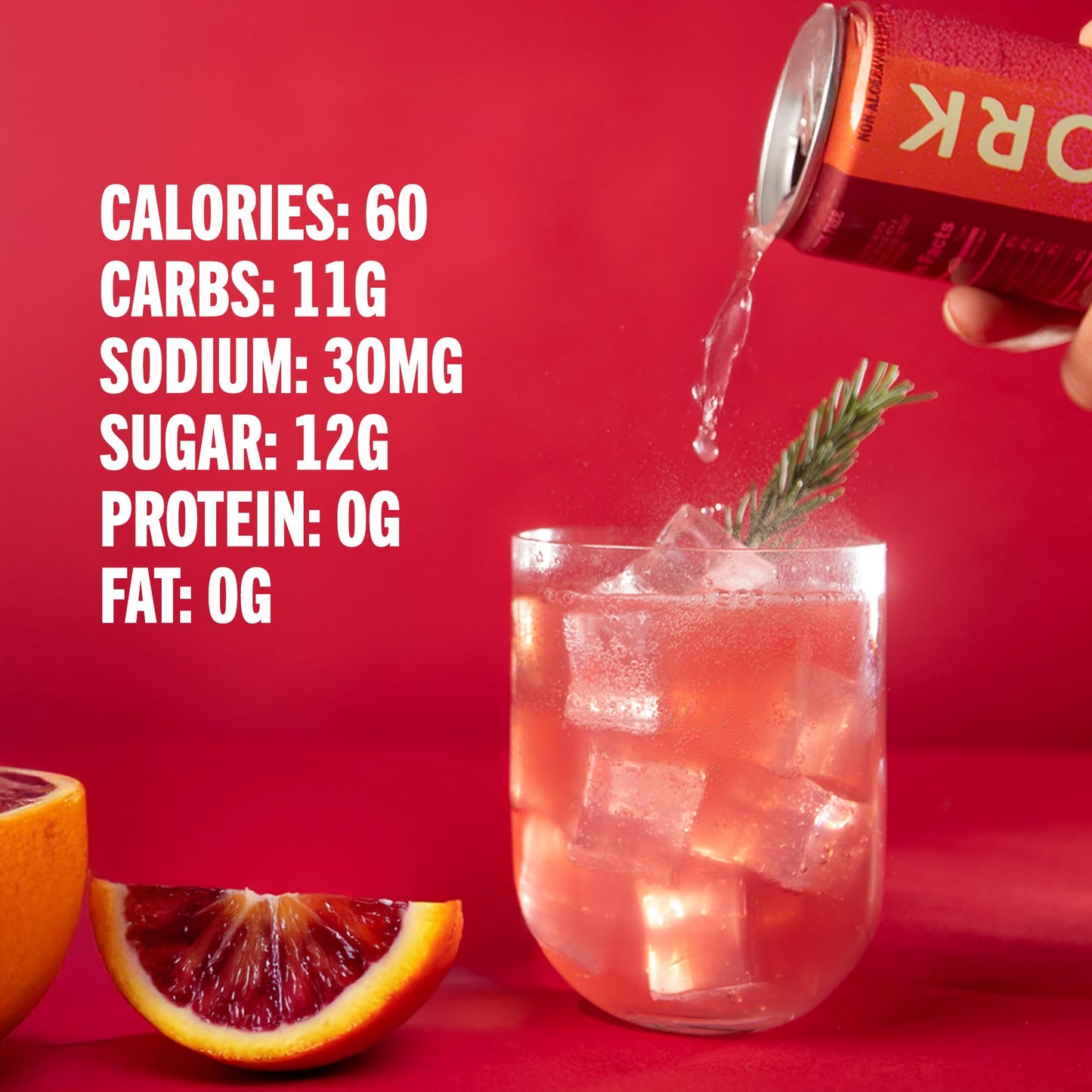 Fieldwork Adaptogen Sparkling Drink, Blood Orange + Rosemary, 12 oz Cans, 4-Pack