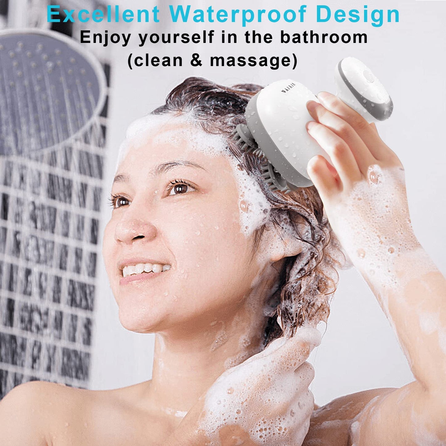 Viviya Electric Scalp Massager, Portable Rechargeable Head Massager With 8 Removable Massage Claws, Waterproof Handheld Hair Sca