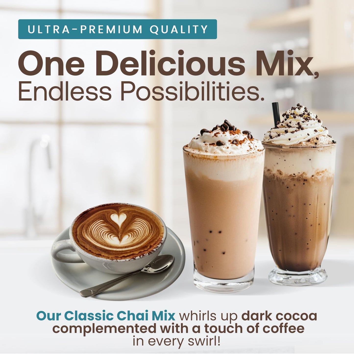Dr. Smoothie Café Essentials Mocha Java – 61mg Caffeine – 3.5 lb Bag (Pack of 5) – No Artificial Colors or Flavors
