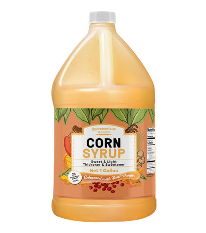 Unpretentious Corn Syrup, 1 Gallon Jug, Light Syrup with Real Vanilla, Gluten Free, Natural, Sugar Substitute, Jug with Twist Of