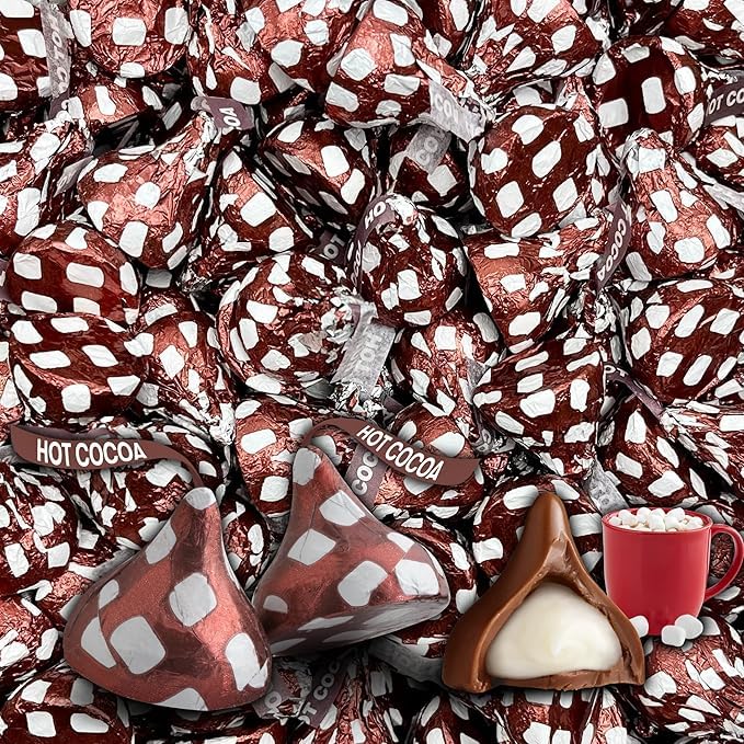 Kisses Bulk Candys, Milk Chocolate With Marshmallow Flavored Creme Candy, Hot Cocoa Candy, Bulk Bag, Romantic Gift, Individually