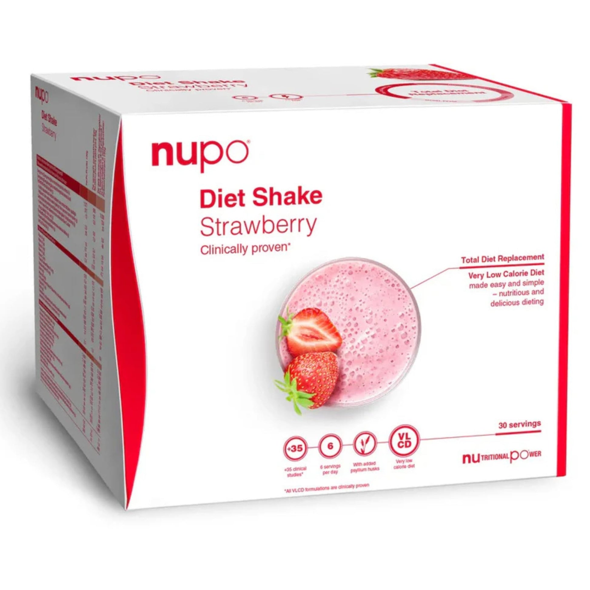 Nupo - Diet Shake Strawberry 30 Servings, Red