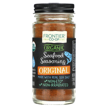 Frontier Co-Op Organic Blackened Seafood Seasoning, 2.8 Ounce Bottle, Savory Blend For Fish, Seafood, Sauces, Chowders