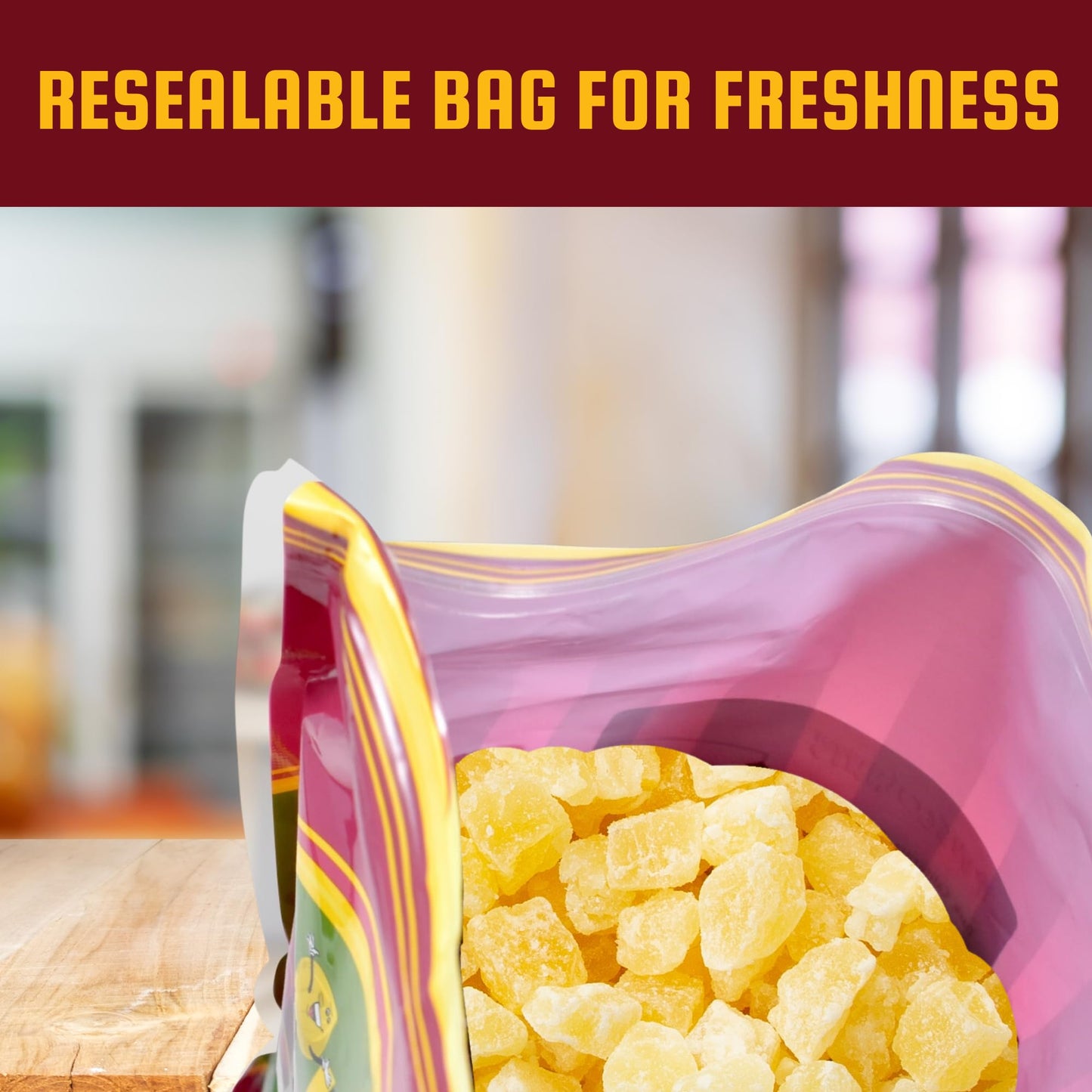 We Got Nuts Dried Pineapple Chunks | Freshly Packed Pineapple In A Perfectly Sealed Bag | Healthy Snack Full Of Vitamins, Minera