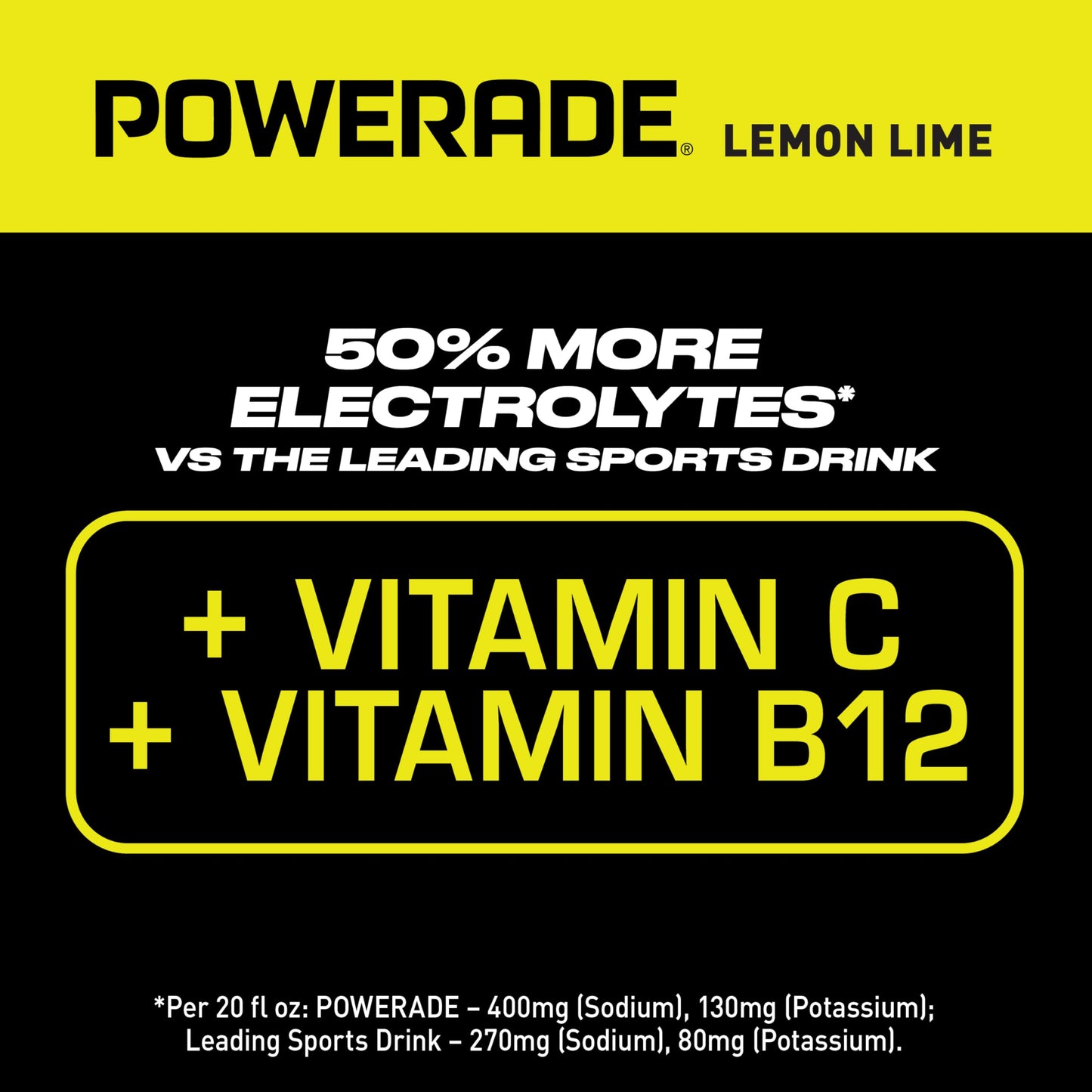 Powerade Sports Drink Lemon Lime, 20 Ounce (Pack Of 24)