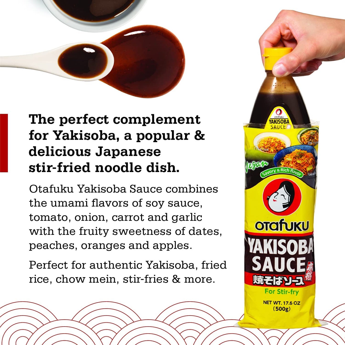 Otafuku Yakisoba Sauce for Japanese Stir Fry Noodles, Vegan Yakisoba Sauce Authentic Umami Flavor - No Artificial Flavors, Color