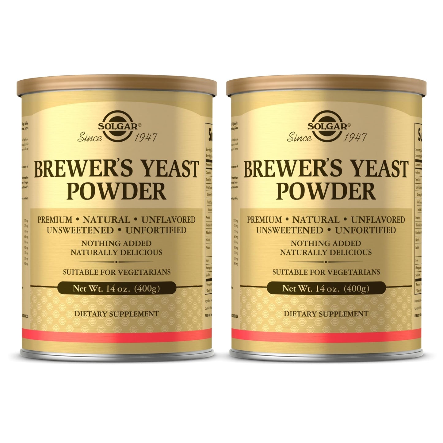 Solgar Brewers Yeast Powder - Natural & Unflavored - 14 oz, Pack of 2 - 26 Servings