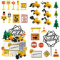 27 Pcs Mini Construction Vehicles Cake Decoration Set Truck Road Sign Cake Toppers Construction Birthday Party Supplies