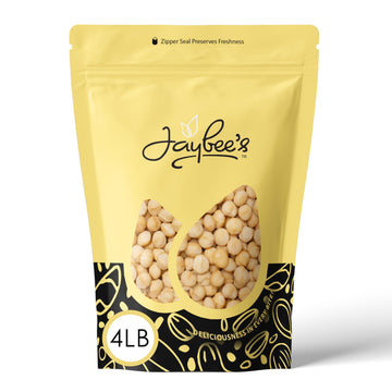 Raw Macadamia Nuts 4 Pounds - Unsalted, Whole Jumbo Size | Healthy Keto & Vegan Snack, High Protein | Resealable Bulk Bag for Ba