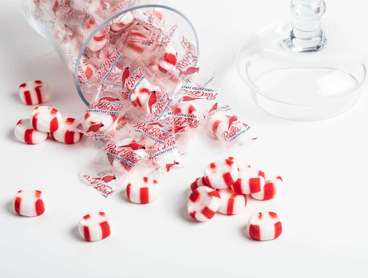 Red Bird Soft Peppermint Puffs 52 oz Tub, Individually Wrapped Mints, Gluten Free, Kosher, Free from Top Allergens, 100% Pure Ca