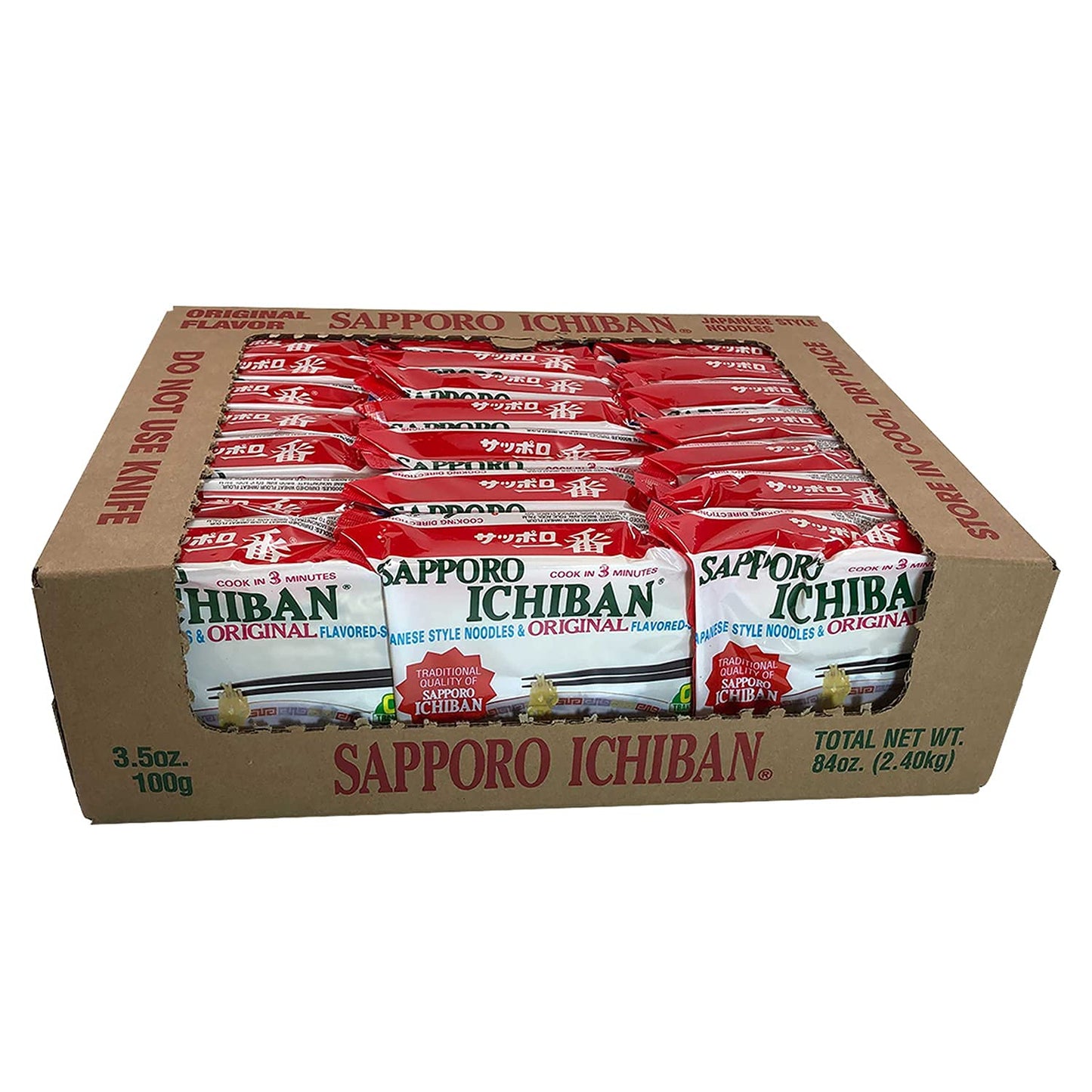 Stickerless New [Sapporo Ichiban] Ramen Noodles, Original Soy Sauce Flavor, No.1 Tasting Japanese Instant Noodles (3.5 Oz) (24 Pouches)