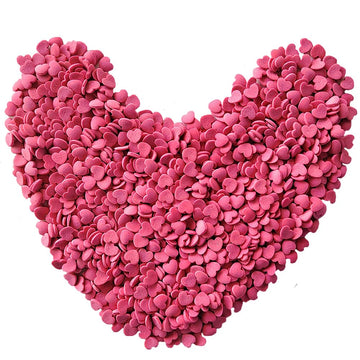 Eastron Edible Valentine Rose Red Heart Shapes Sprinkles For Cakes Decorating 8Mm Heart Cupcakes Toppers For Birthday, Ice Cream