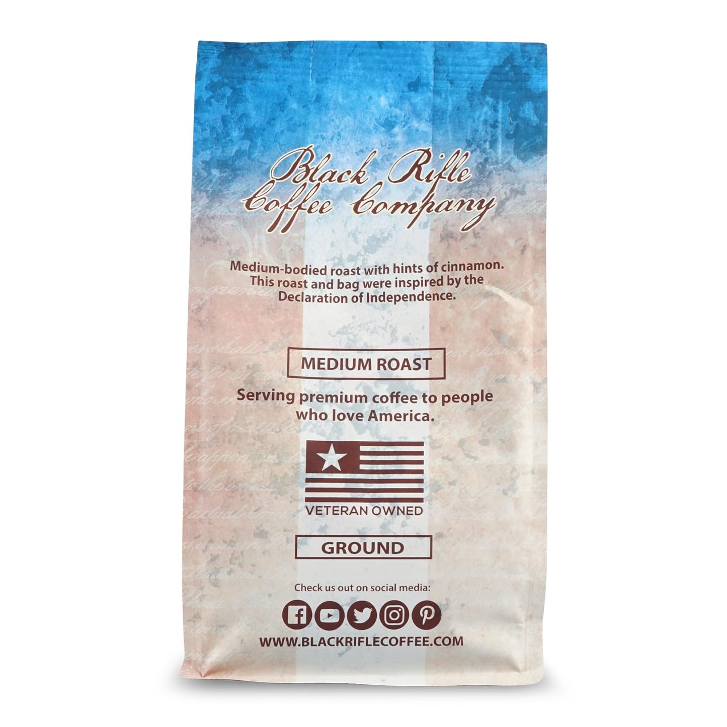Black   Coffee Freedom Roast Ground Coffee, Medium Roast, 12 Ounce Bag, Tasting Notes of Chocolate and Vanilla