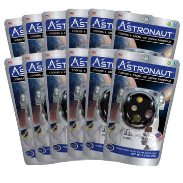 Astronaut Foods Freeze-Dried Ice Cream Sandwich, Nasa Space Dessert, Cookies & Cream, 12 Count
