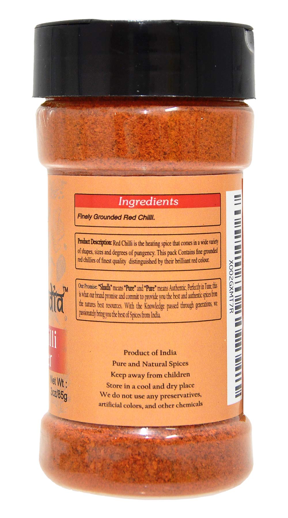 Shudh India | Traditional Indian Spicy Red Chili Powder | Chilli Powder Indian Spice | All Natural | No Color added | Gluten Fre