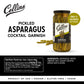 Collins Gourmet Pickled Asparagus Spears in Glass Jar, 16oz, Black Lid, Premium Garnish for Cocktails and Salads
