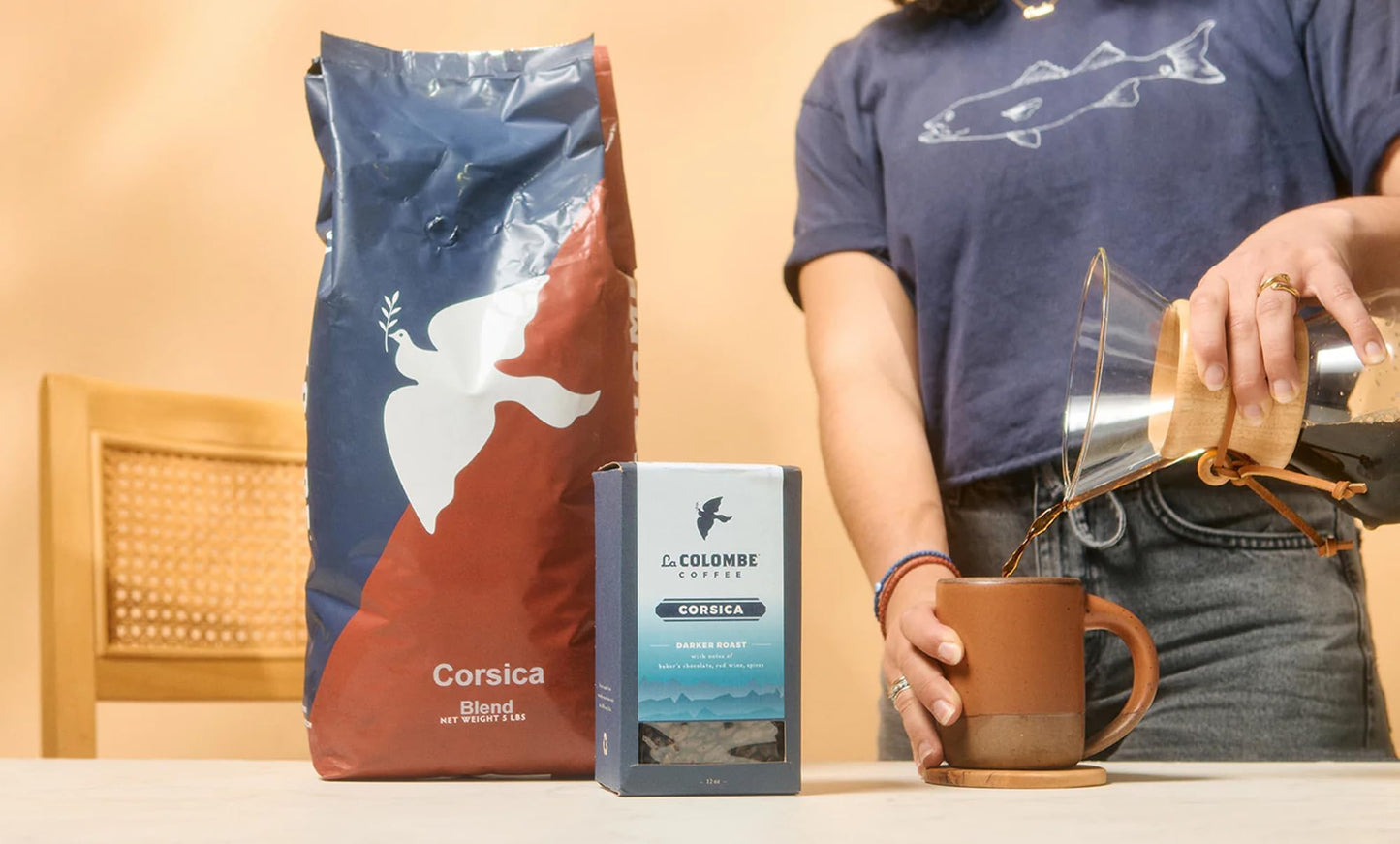La Colombe Corsica Dark Roast Ground Coffee - Notes of Chocolate & Spices, 12 Ounce (Pack of 4)