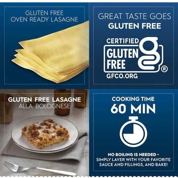 10 Oz, Barila Gluten Free Oven-Ready Lasagne Pasta,. Pack Of 2