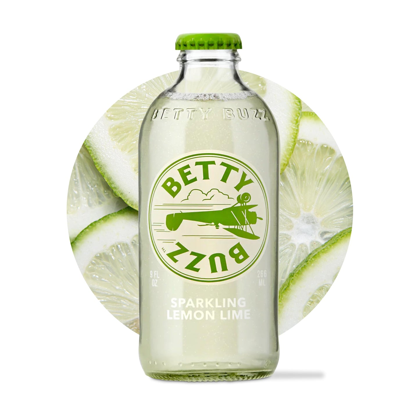 Betty Buzz Sparkling Lemon Lime Premium Sparkling Soda by Blake Lively (12 pack) | Natural Flavors & Sweeteners, Only Clean Ingr