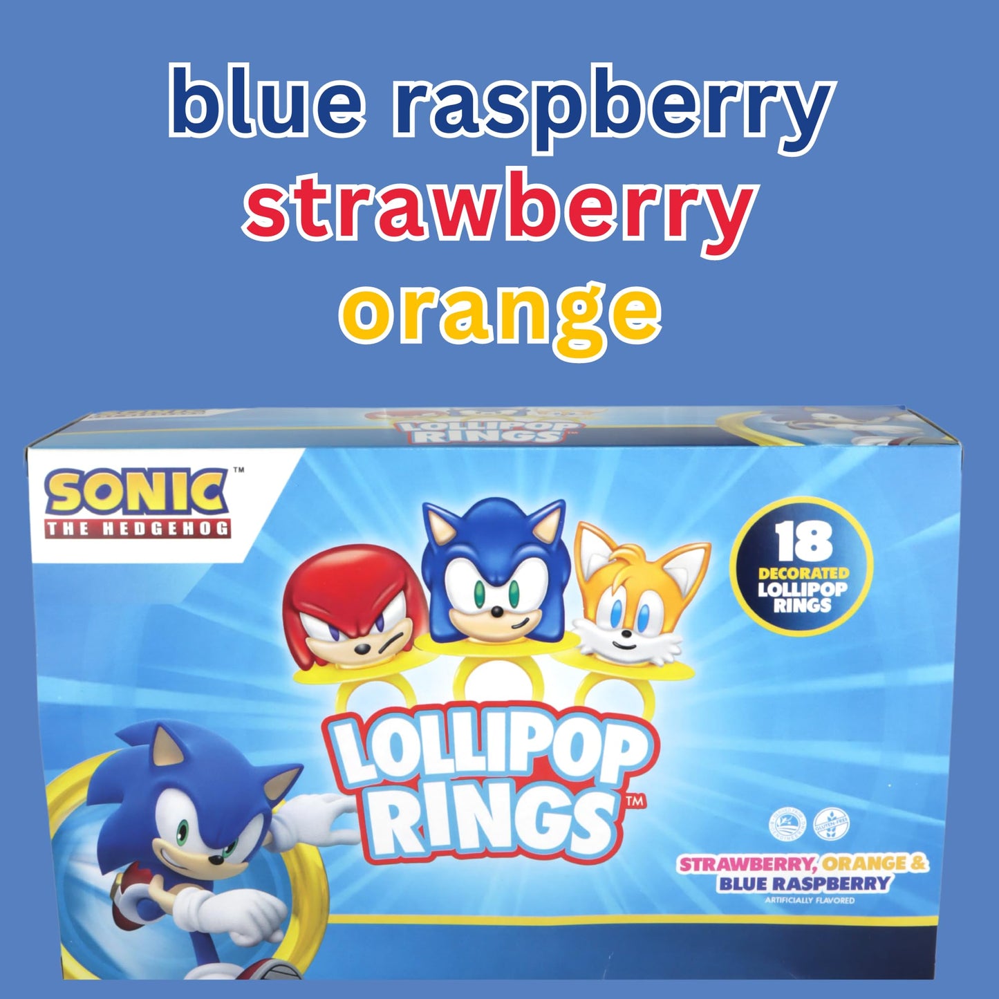 Imaginings 3 Sonic The Hedgehog Individually Wrapped Lollipop Rings, Knuckles And Tails Decorated Candy, Birthday Party Favors,