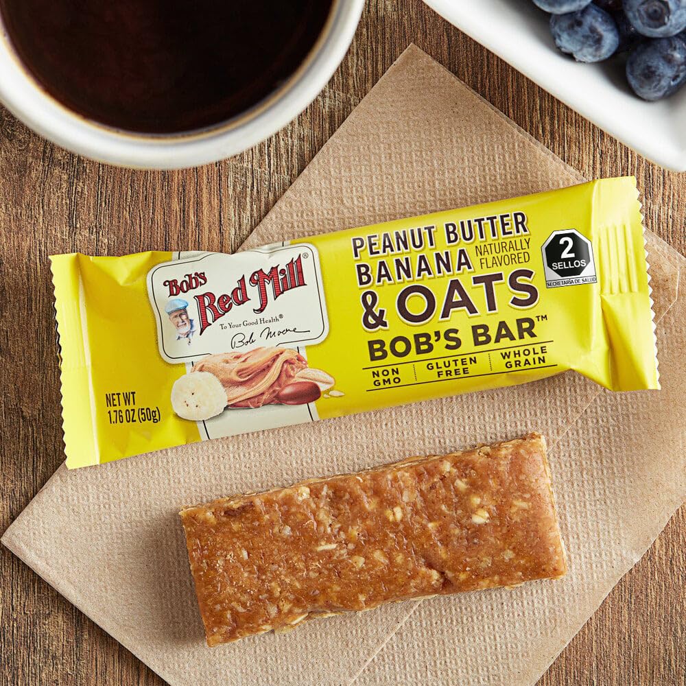 Bobs Red Mill Peanut Butter Banana & Oats Snack Bar - 1.76 Ounce (Pack of 1) - Gluten Free, Non-GMO, Whole Grain
