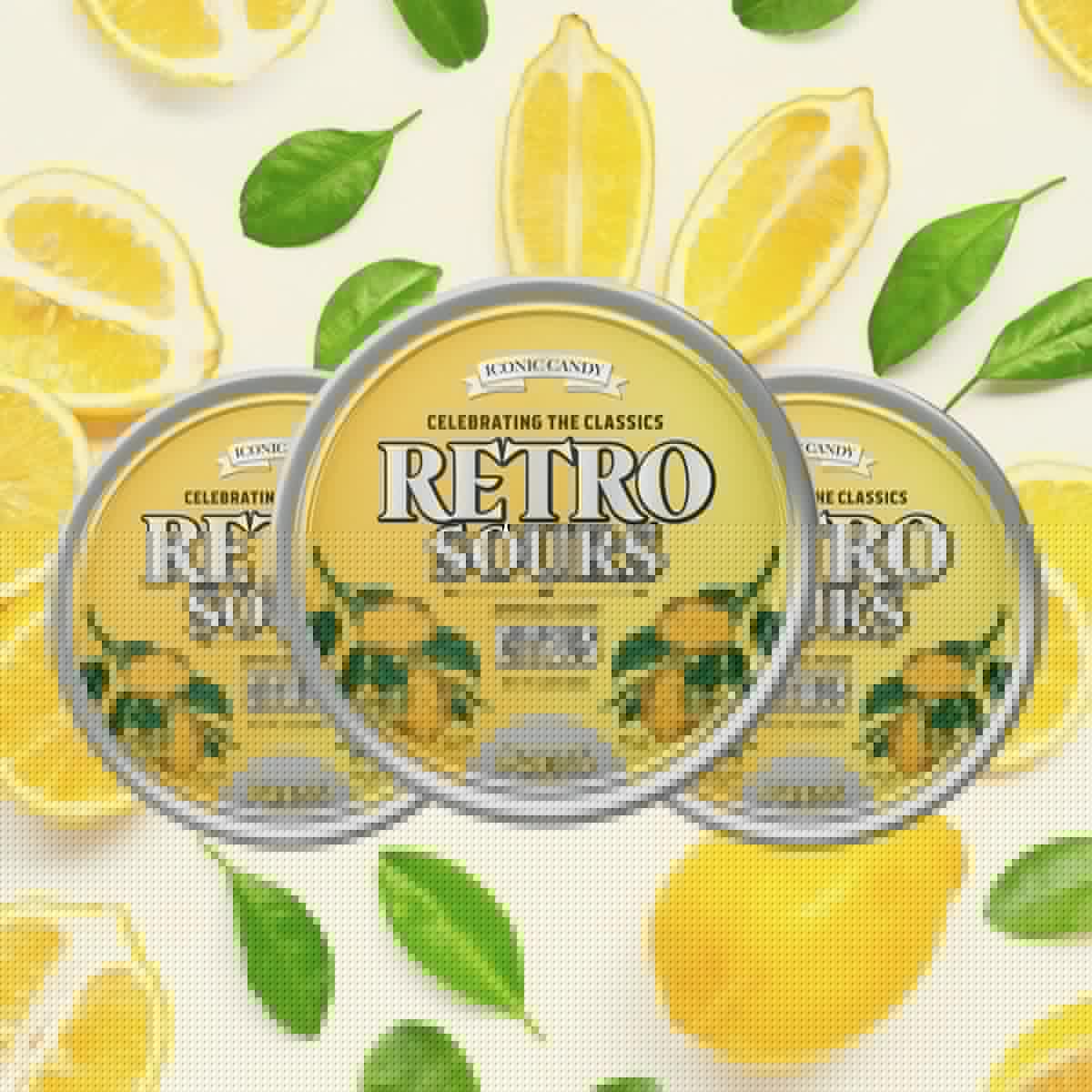 Retro Sours Hard Candy - Tangy Fruity Vintage Candy - Classic Sour Candy Gift Set Of Retro Sourtins - 3-Tin Pack 60G Each (Citrus)