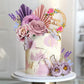 17 Pcs Flower Cake Toppers Butterfly Cake Decorations Happy Birthday Cake Toppers With Artificial Purple And Pink Rose Eucalyptu
